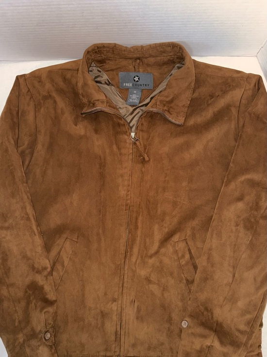 Free Country Other - Free Country Men's Tan Suede Zip-Front Shirt Jacket